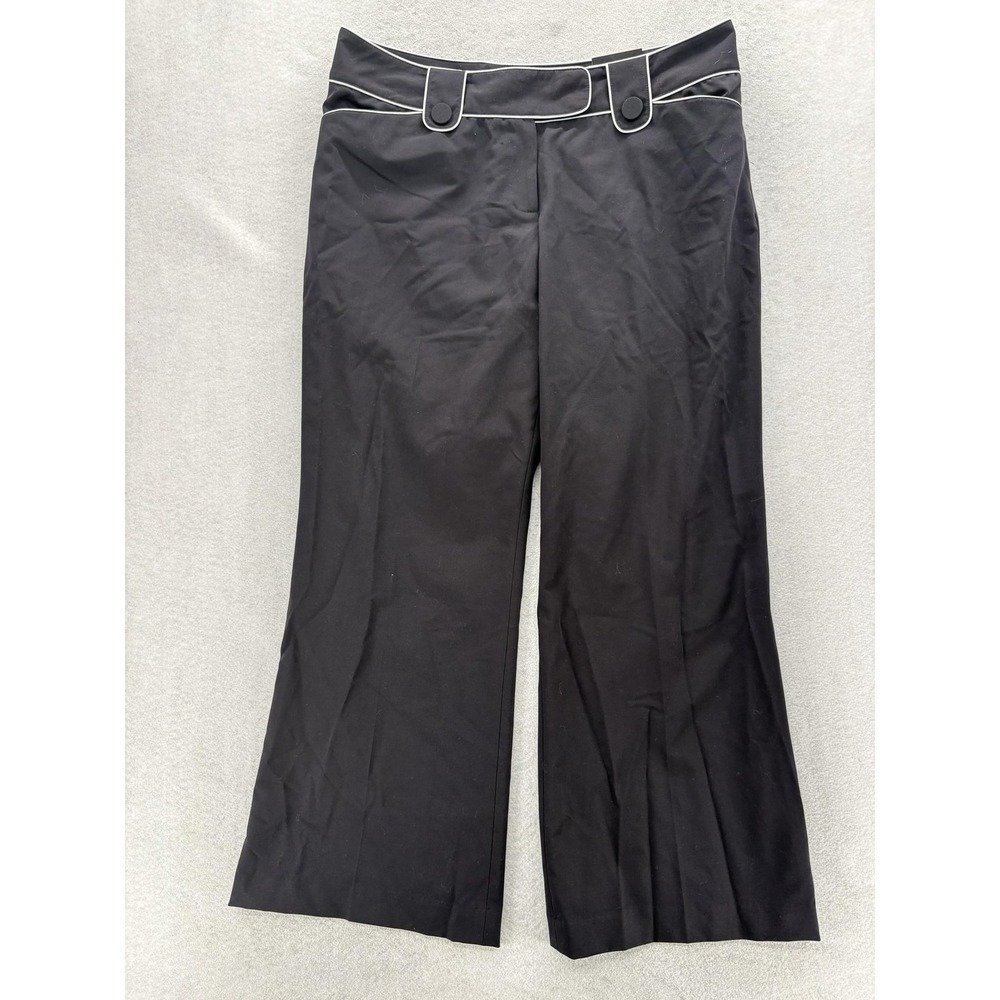 Lane Bryant Wide Leg Dress Pants Womens 18 Black Piped Waist Career Office NWT